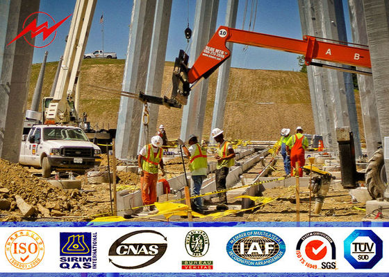 polo de serviço público de aço afilado 14m estrutura o poder polo com proteção de escalada da escada