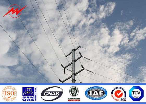 10kv - espessura de aço galvanizada de Polos 3mm do mergulho 550kv quente para a linha da distribuição