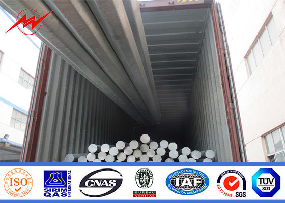 linha de transmissão galvanizada Polos de aço tubulares de Electric Power do mergulho 10kV quente