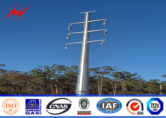 115KV 75Feet afilou-se em volta do poder polos de serviço público de aço/Polo de aço galvanizado