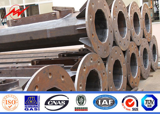 Da flange alta da torre do mastro da galvanização 25M torre de comunicação Monopole de aço tubular