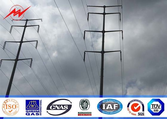 o mergulho quente de 69kv 10m galvanizou a linha de aço Polo da distribuição de polo de poder com os acessórios transversais do braço