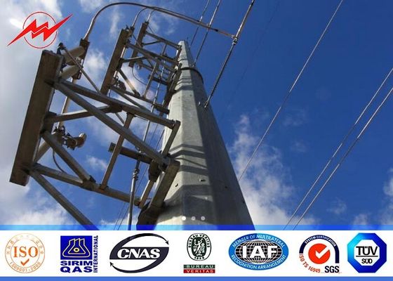 a distribuição de poder de aço octogonal Polos de 14m galvanizou o betume AWS D1.1 para a transmissão Overline