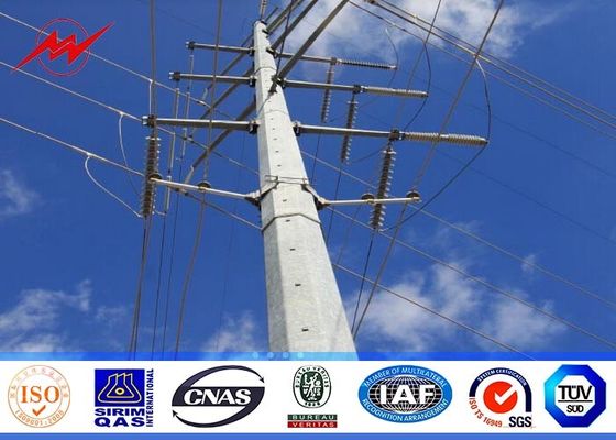 a distribuição de poder de aço octogonal Polos de 14m galvanizou o betume AWS D1.1 para a transmissão Overline