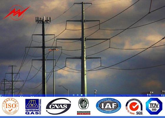 a distribuição de poder de aço octogonal Polos de 14m galvanizou o betume AWS D1.1 para a transmissão Overline