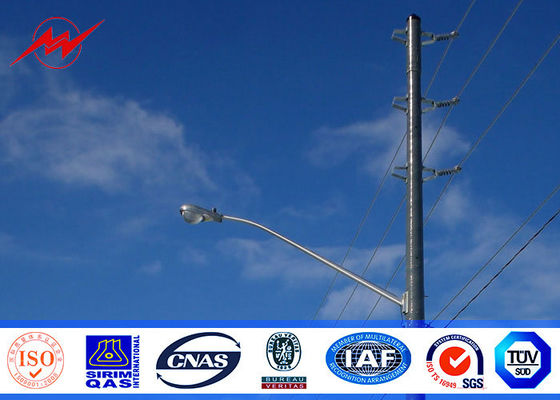 NGCP Polo de aço galvanizado 65FT com o 450Mpa para a linha de transmissão 69kv espessura de 10mm