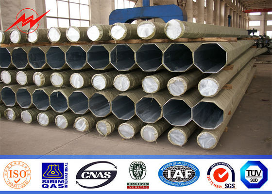 NGCP Polo de aço galvanizado 65FT com o 450Mpa para a linha de transmissão 69kv espessura de 10mm