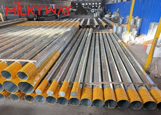 24m Transmissão de energia elétrica Pólo tubular de aço com acabamento galvanizado e parafusos de passo Acessórios
