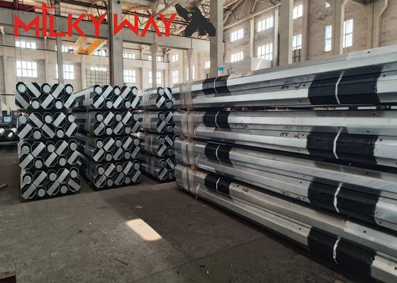 3.8mm 7.2mm 9m 11m Malásia salto galvanização de aço postes elétricos com FRP