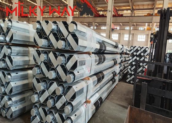 3.8mm 7.2mm 9m 11m Malásia salto galvanização de aço postes elétricos com FRP