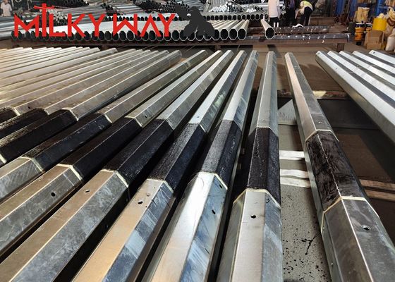 3.8mm 7.2mm 9m 11m Malásia salto galvanização de aço postes elétricos com FRP