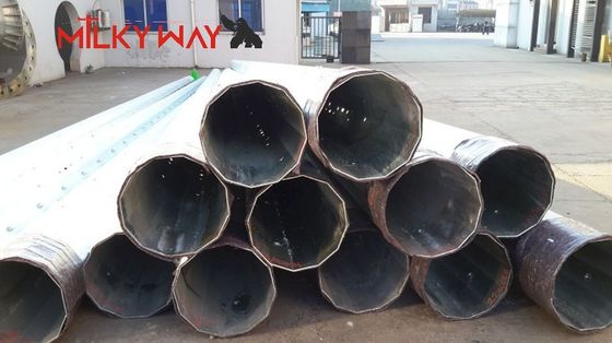 Polos utilitários de aço galvanizado a quente para transmissão elétrica com carga de projeto de fator de segurança elevado