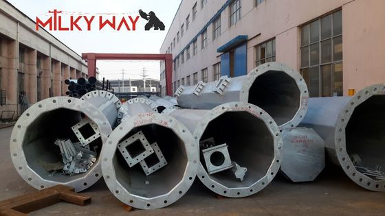 Poste de energia de aço de 3,5m-15m para iluminação pública com opções cónicas e poligonais