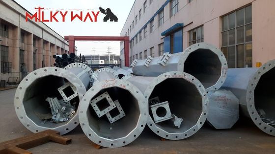 Torre Monopolo de Aço Q345 para Telecomunicações 18m-30m Galvanizada a Quente