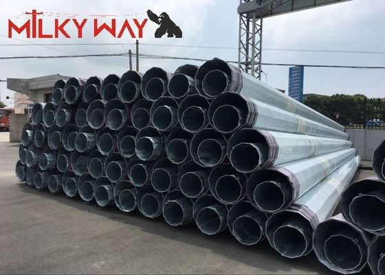 Polos de transmissão de energia Polos de distribuição elétrica de aço octogonal tubular galvanizados a quente com várias alturas e formas