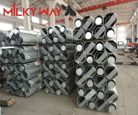 35FT 70FT 90FT Polos de potência de aço galvanizado octogonal com revestimento de betume para construção de linhas de transmissão