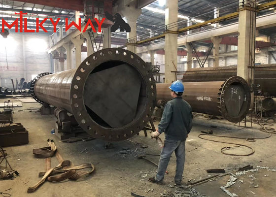 Torre de transmissão de energia elétrica de aço redondo galvanizado a quente de 20 M, hardware monopolo de 4 mm para distribuição de energia