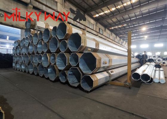 Torre Monopolo de Aço Galvanizado de 36m para Redes Móveis Carga de 24kN