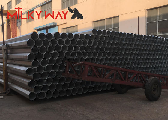 Postes de utilidade de aço elétrico octogonal de 12m Gr65 com revestimento galvanizado a quente para transmissão de energia elétrica