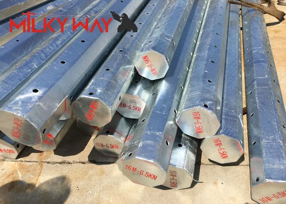 15M Pólo de potência de aço galvanizado personalizado para postes de transmissão de potência com e espessura personalizada