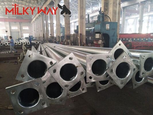 postes de aço galvanizados a quente poste de luz de rua com braço duplo de 6m 7m 8m