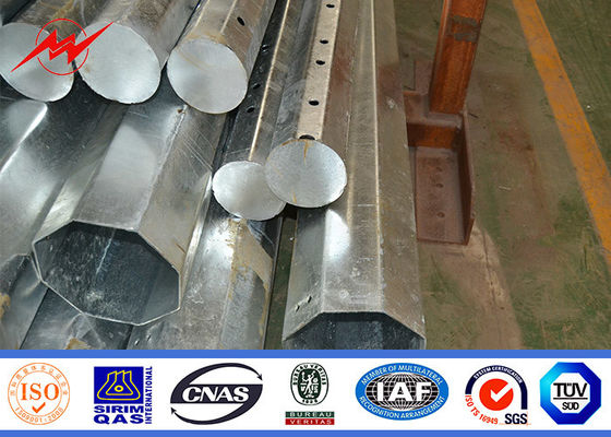 Forma octogonal transmissão de energia de aço tubular galvanizada de Polo na prata