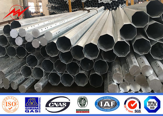 Forma octogonal transmissão de energia de aço tubular galvanizada de Polo na prata