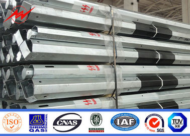 11m 3.8mm 2 coluna elétrica de aço galvanizada da transmissão de Polo da seção FRP
