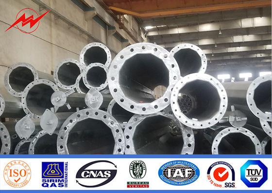 linha da distribuição de uma comunicação da torre de 80FT - de 90FT mono Polo com gaiola da proteção