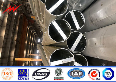Distribuição polos de serviço público de aço galvanizados betume da eletricidade do OEM com soldadura do CO2