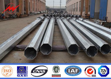 Distribuição polos de serviço público de aço galvanizados betume da eletricidade do OEM com soldadura do CO2