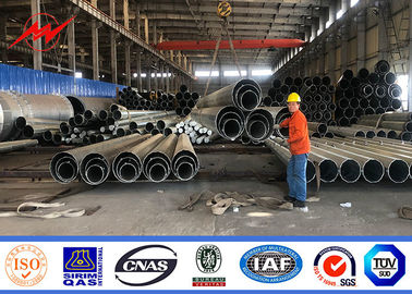 Distribuição polos de serviço público de aço galvanizados betume da eletricidade do OEM com soldadura do CO2