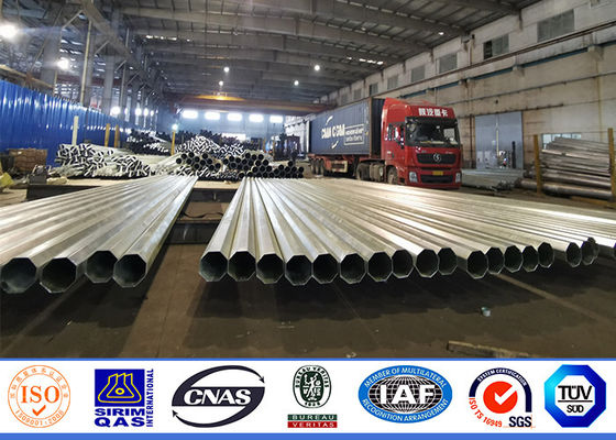 Linha 9m Polo de aço 5.5mm tubular da distribuição com FRP