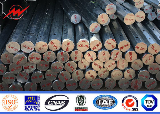 33KV Linha Galvanizada de Transmissão Polar de Potência de Aço Tubular Distribuição Elétrica Octogonal