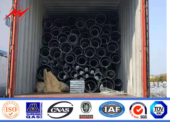 poder 1200Dan polo de aço galvanizado 2000dan de 15m para a linha exterior da distribuição