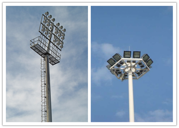 iluminação alta poligonal do centro de esportes do pólo do mastro de 40m com guincho 1