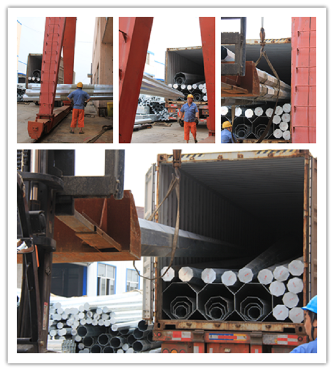 33kv 60ft postes de suspensão elétrica galvanizado por imersão quente tratamento de superfície 1