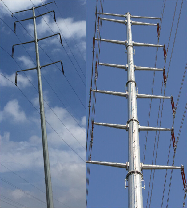 40ft cónicos 138kv pólo de serviço público de aço para a linha elétrica da distribuição da transmissão 2