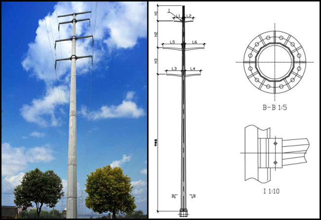 Iluminação tubular de aço poligonal personalizada pólo da estrada da lâmpada de rua de 110KV Pólo 0