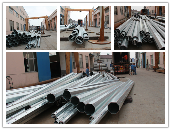 Polos de linha de transmissão galvanizados de 10kv Polos de energia de utilidade de aço metálico de 30 mm 2
