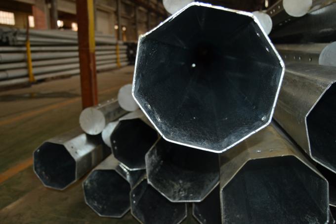 poder de aço octogonal polo dos materiais 132KV bondes, Polos de aço galvanizados 6