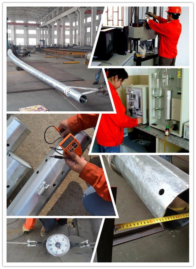 6m 7m 8m poste de energia de aço para iluminação de rua no tipo flange com alta resistência ao vento 2