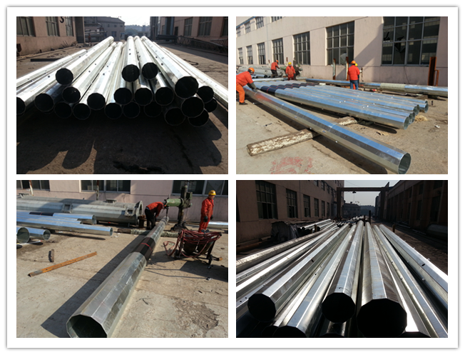 14 m classe 3 classe 4 Pólo de aço galvanizado para linha de transmissão de 33 kV 0