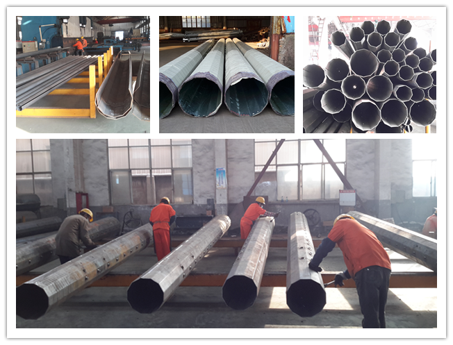 14 m classe 3 classe 4 Pólo de aço galvanizado para linha de transmissão de 33 kV 2